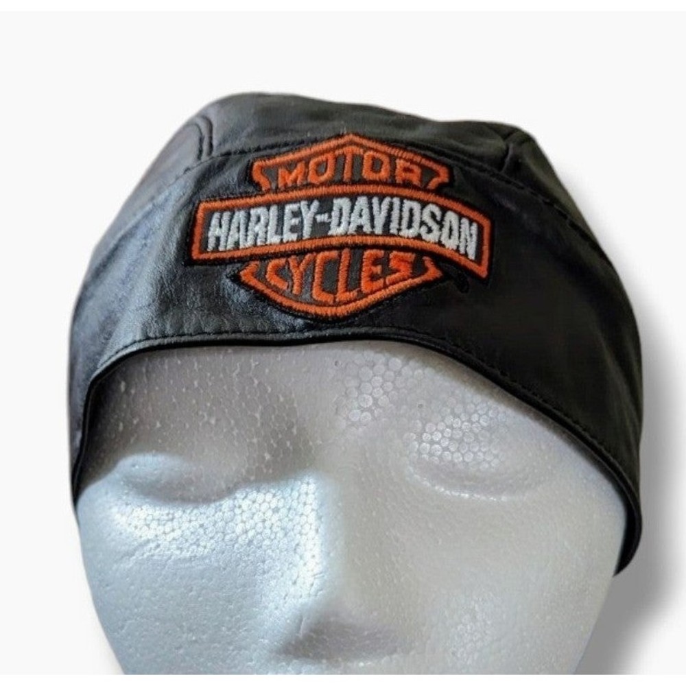 VTG 1995 Harley-Davidson  Leather  Skull Cap